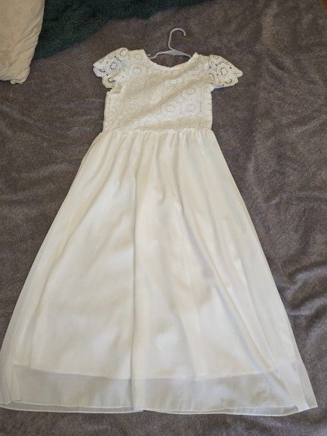 Girls Size 8/9 Y - Baptism Dress White