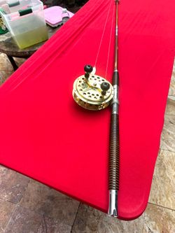 Vintage “Two-Eye” Bamboo Rod Paired With Pflueger Pakron 3180 Brass Reel - Beautiful Wall Decor