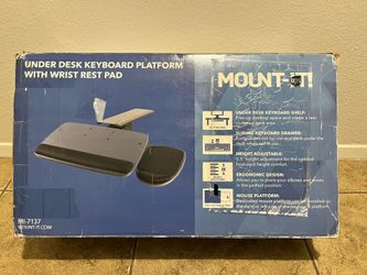 Mount-It! Under Desk Keyboard Tray with Ergonomic Wrist Rest Pad