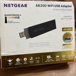 NetGear A6200 WiFi USB Adapter Beamforming New In Box
