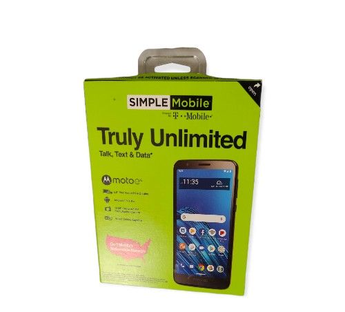 Simple Mobile Motorola Moto E6, 16GB, Black - Prepaid Smartphone