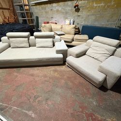 Dania modern light gray set — “Contemporary Beige Couch + Armchair Set (WE DELIVER)