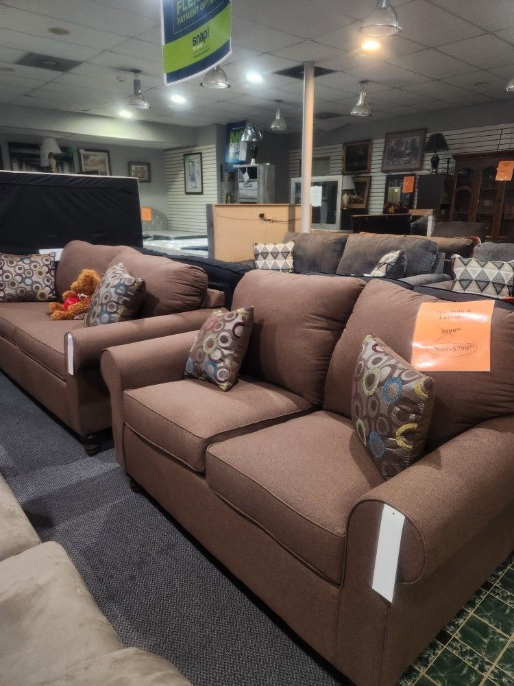 Two Piece Sofa and Loveseat