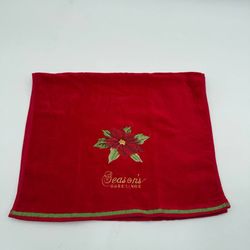 Lenox Kitchen Towels Set of TWO Holiday Nouveau Christmas Tartan Holly Cotton 