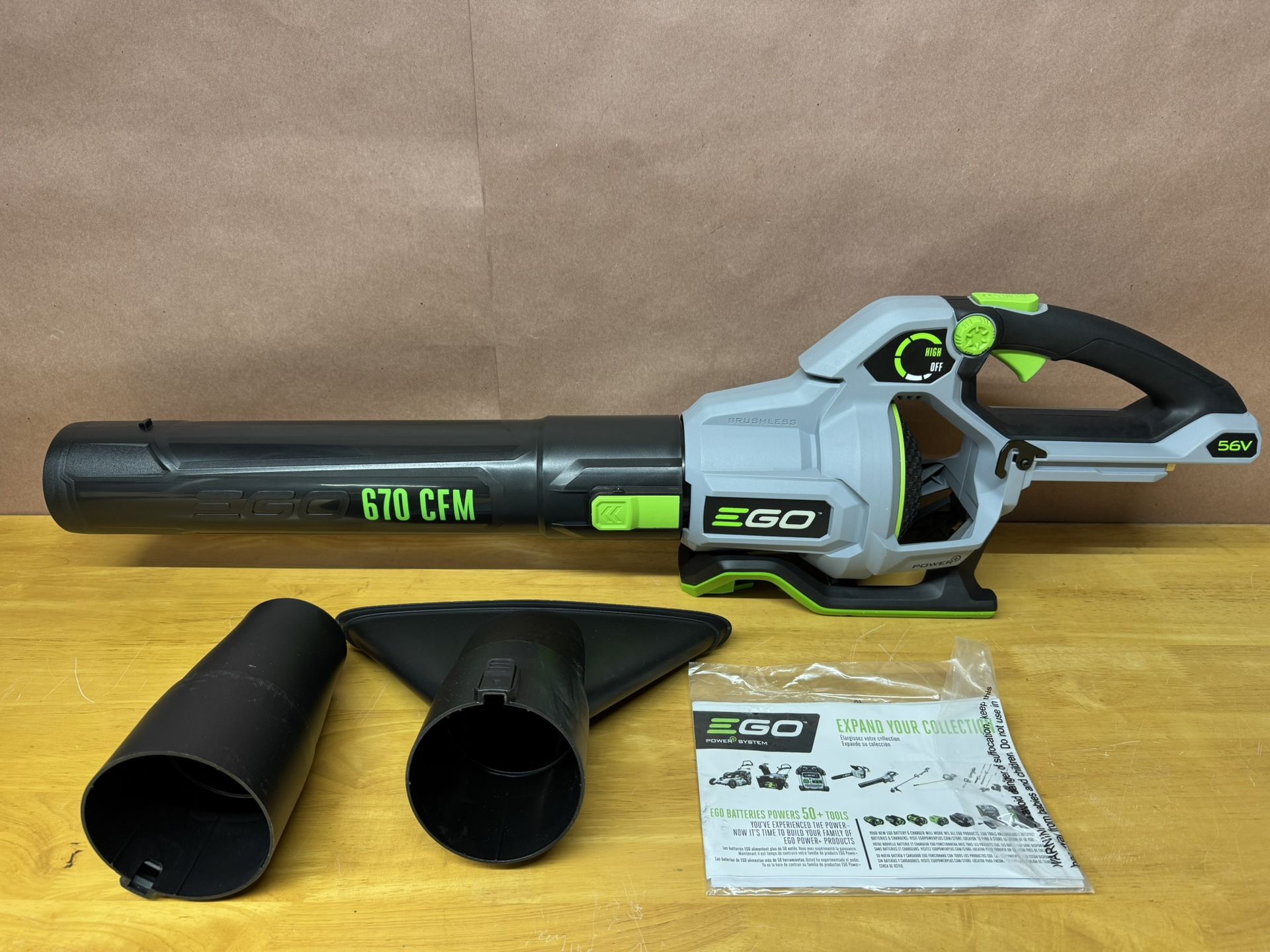 EGO POWER+ 56-volt 670-CFM 180-MPH Battery Handheld Leaf Blower (TOOL ONLY)
