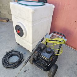 CAR WASH EQUIPMENT
WATER TANK 100 GAL WITH HOSE
WASHER PRESSURE GAS WITH GUN
EXTRA HOSE WITH LONG GUN
EVERYTHING WORKS GREAT YOU CAN TEST IT FOR ANY Q