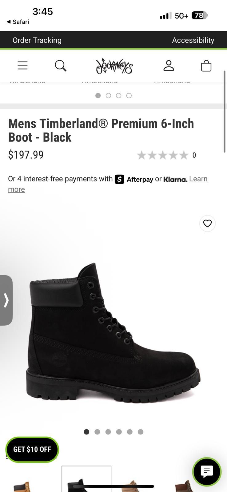 Mens Timberland®️ Premium 6-Inch Boot - Black