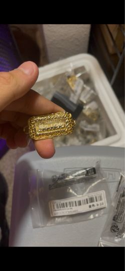 double finger rings gold nugget last supper style (GOLD FILLED)
