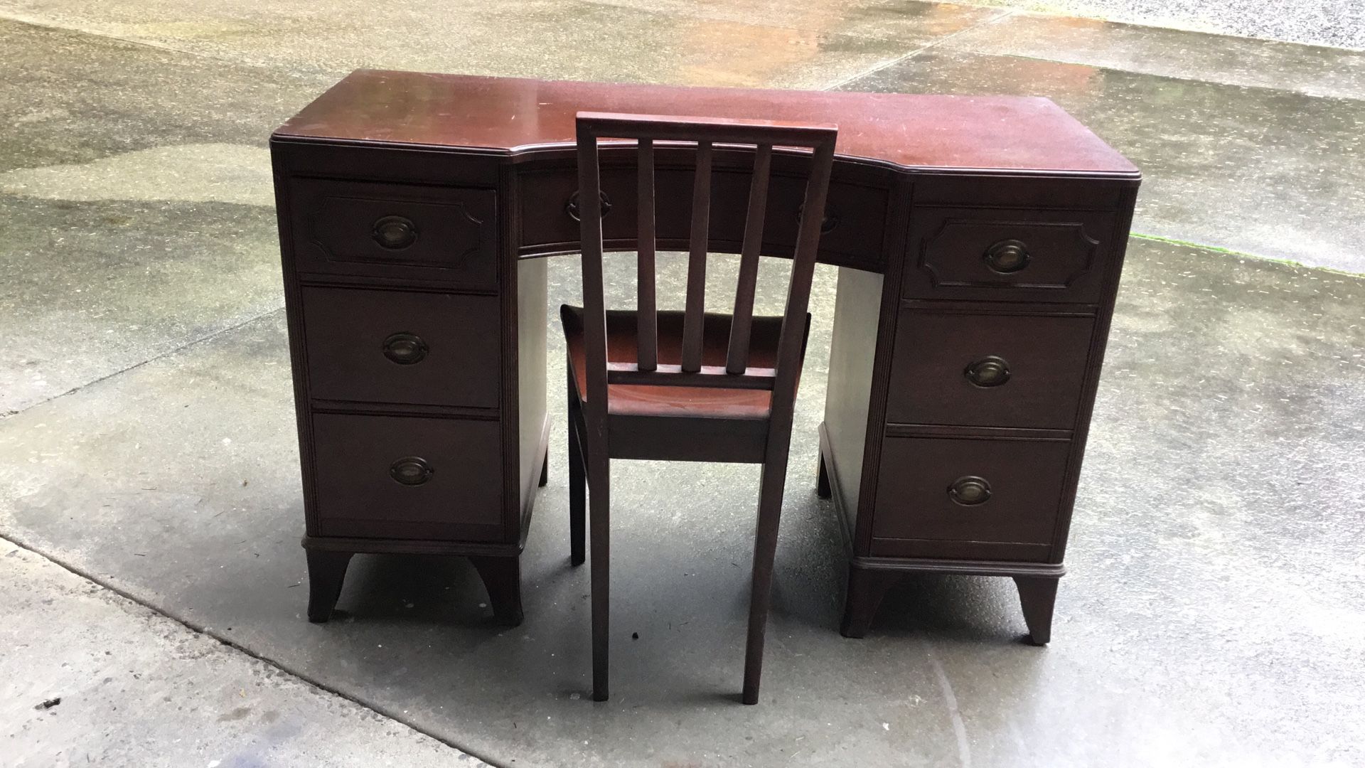 Very Old Antique 7 Drawer Desk/ Make Up Table