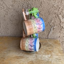 ARIZONA COFFEE MUGS 4 TOTAL INCLUDES HOLDER