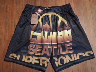 NWT Mens size 2Xlarge Seattle Super Sonics NBA Basketball Shorts Mitchell Ness