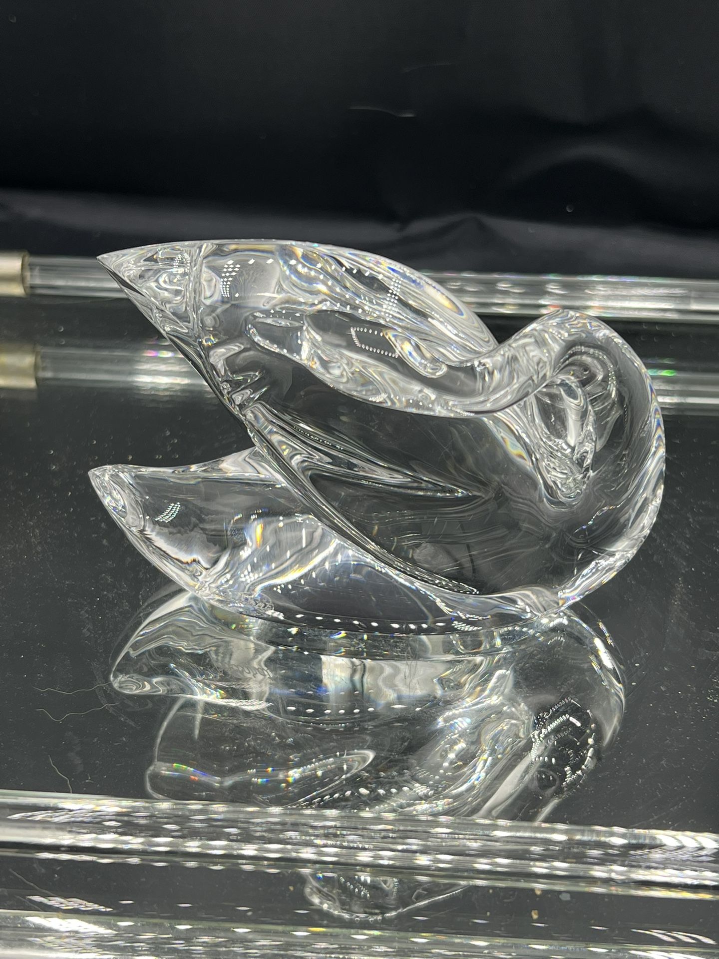 Vintage Signed Baccarat France Lead Crystal Swan with tucked head Figurine Paperweight Rare Retired Exquisite vintage Baccarat French lead crystal sw
