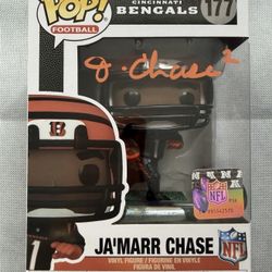 Ja'Marr Chase Autographed Cincinnati Bengals Funko Pop! #177 Beckett