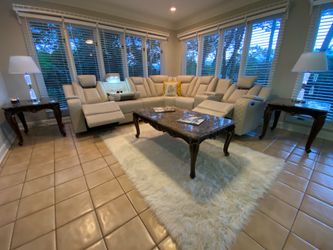 Gorgeous Italian Leather Sectional Suite