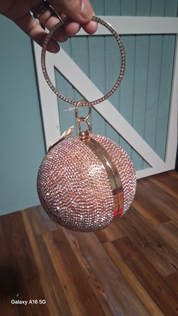 Women's rose gold wedding clutch bag