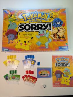 Vintage Pokémon SORRY! Board Game (Hasbro, 2000) Replacement Parts / Incomplete
