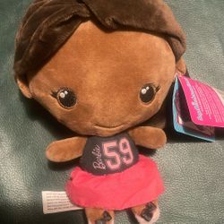 Plush Barbie Girl Doll-SEGA Prize-International 2018-Mattel-DARK SKIN-LONG HAIR