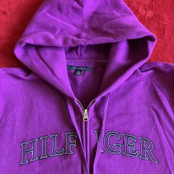 HILFIGER SPELL OUT HIP HOP LONG SLEEVE WOMENS HOODIE JACKET XXL PURPLE ‼️ NEW - NO TAG ‼️