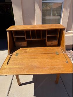 Vintage Oak Secretary Desk