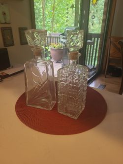 Vintage Liquor Decanter Glass Bottles