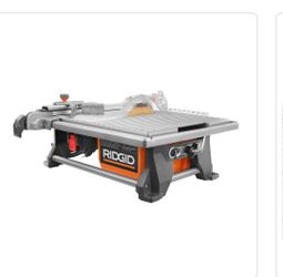 Ridgid 6.5 amp 7 in blade corded table top wet tile saw