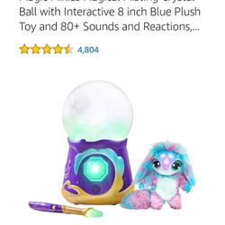 Magic Mixies Magical Misting Crystal Ball with Interactive 8 inch Blue Plush