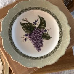 Vintage Garden A Princess House Exclusive Plates Lilac Yellow Floral Plates Set