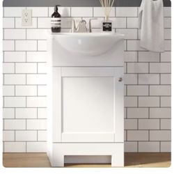 18” Project Source Euro Vanity White – Cabinet Only – No Sink