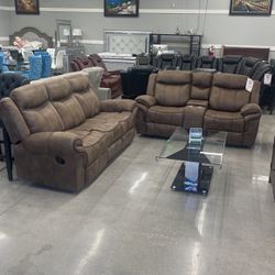 Faux Leather Sofa And Loveseat Recliner Set Only $1299
