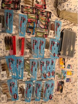 Fishing rod and baits and hooks