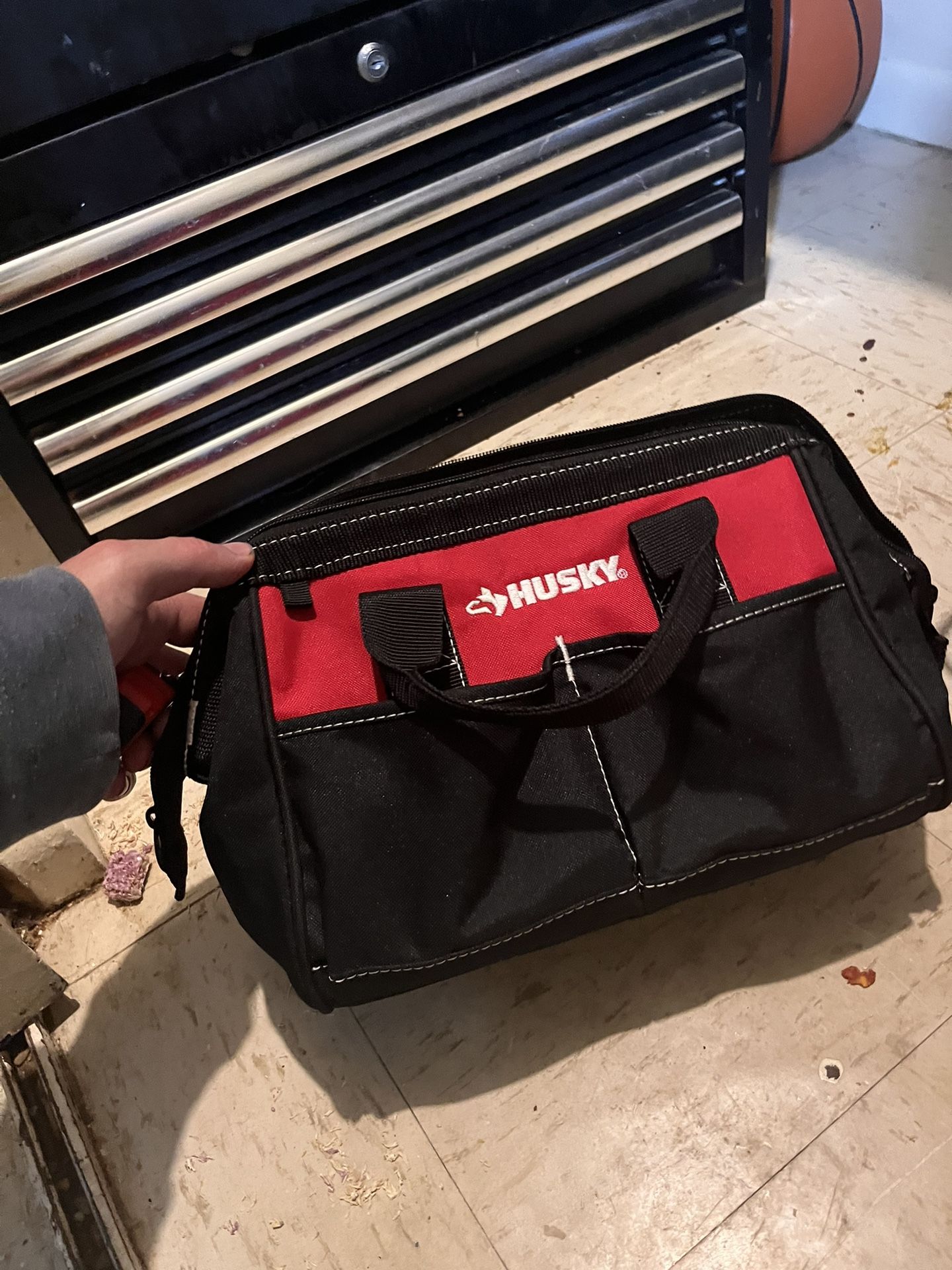 Husky Tool Box And Bag, Full of Tools