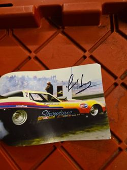 Tom Hoover Signed Drag Racing Photo