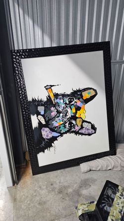 Hand painted ,French bulldog dog ,