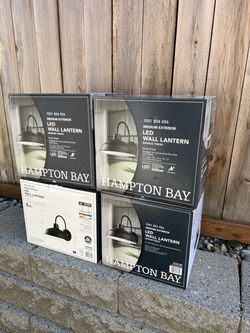 Hampton Bay 10 in. Bronze Integrated LED Barn Light Hardwired Outdoor Wall Light Lantern Sconce Store SKU# 1001-804-456