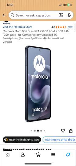 Unlocked carrier moto g 86