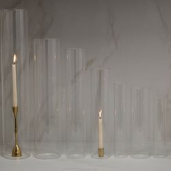 Hurricane glass Taper Candle Covers 