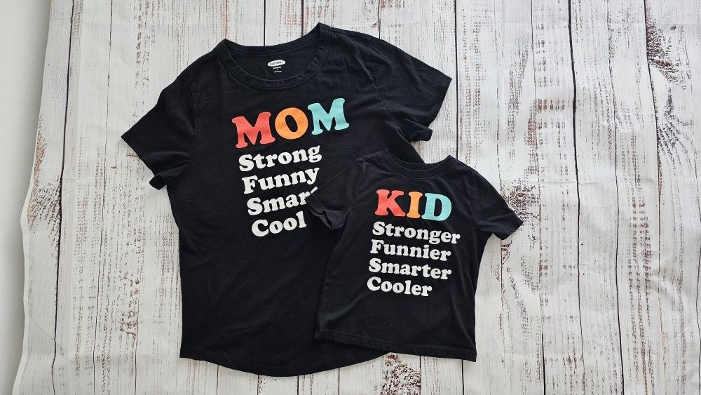 Mom And Kid Shirt (LARGE & 2T)