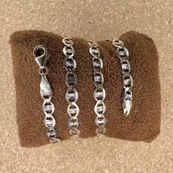 14k Solid Tri Color Valentino Chain 5mm 18inch 