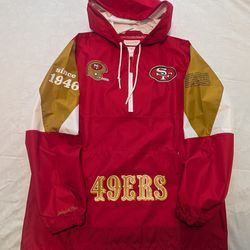 San Francisco 49ers FTTB Mitchell And Ness Windbreaker LARGE 