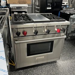 Wolf Stainless Steel 36” Gas Range With 4 Burners 