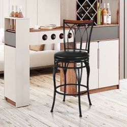 New Single Vintage Barstool 2428.5 Height Adjustable Padded Seat Bistro Pub Chair