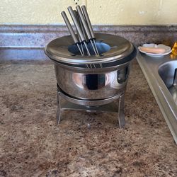 Small Silver Fondue Set