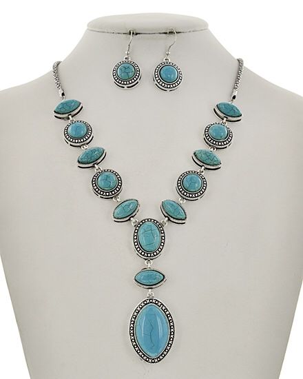 Gorgeous turquoise Stone necklace Set