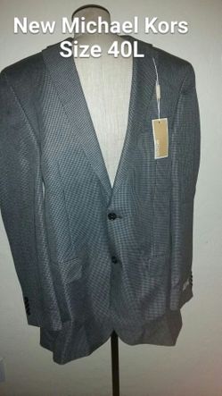 New Michael Kors Sz 40L men's sportscoat suit jacket black & white nwt