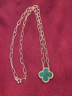 Malachite Necklace With Chain Au750
