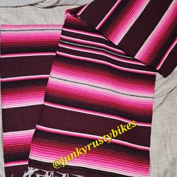 New 5x7 Pink Red Serape Sarape Zarape Mexican Blanket