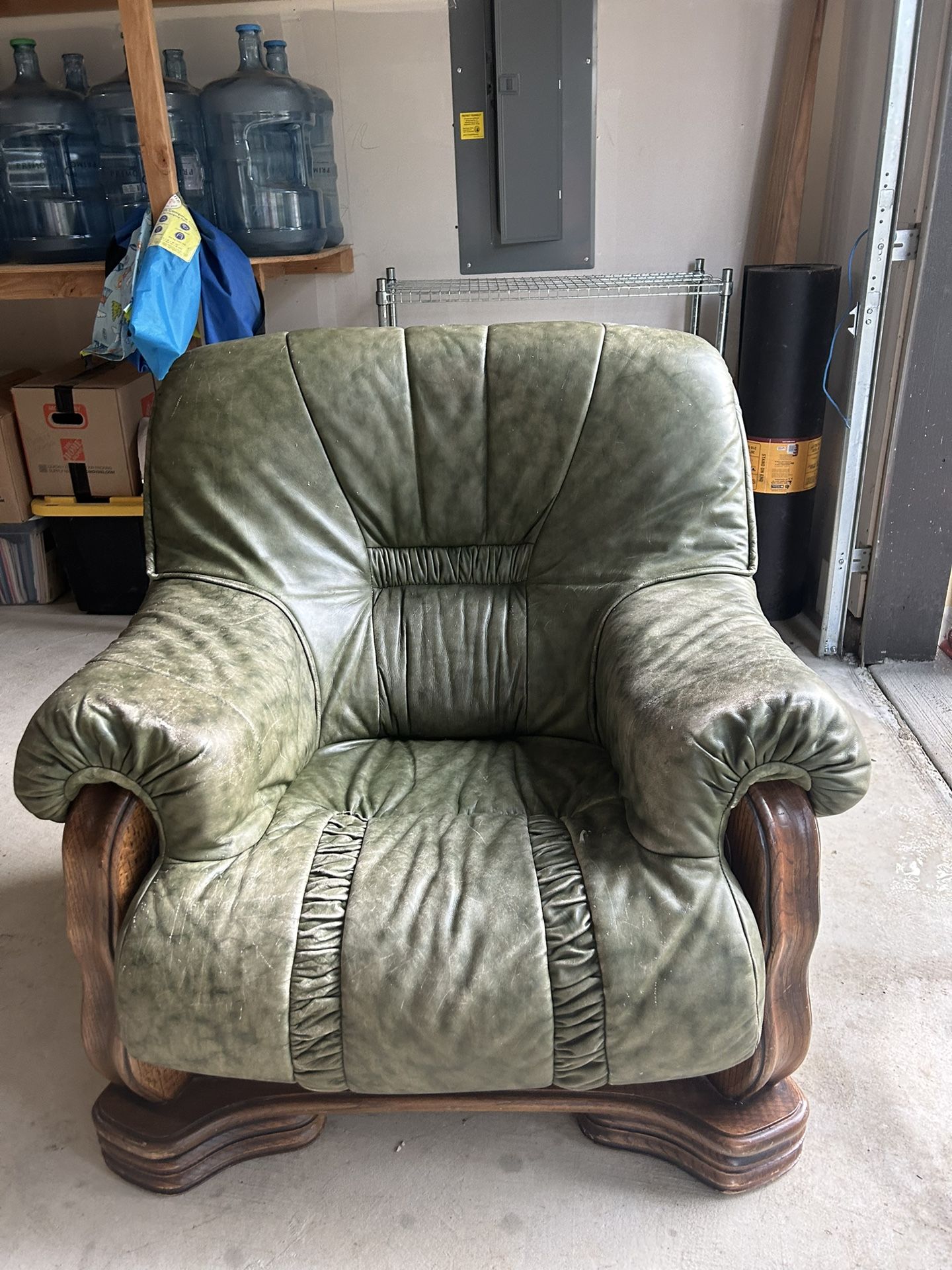 Leather Green Sofa Chair