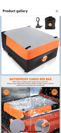 Sailnovo Truck Bed Cargo Bag, 26 Cubic ft Waterproof Cargo Bag for Truck Bed, Heavy Duty PVC Truck C