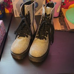 rhinestone combat boots Poster Girl size 6