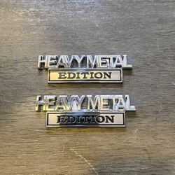 Pack of 2 3D "Heavy Metal Edition" Replacement Side Emblems for Universal Vehicles, Cars, Trucks, and SUVs (Silver/Black)